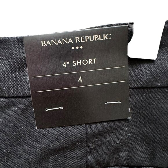NWT Banana Republic Black 4"‎ Shorts Button Details Nautical Preppy Size 4 - Picture 5 of 7